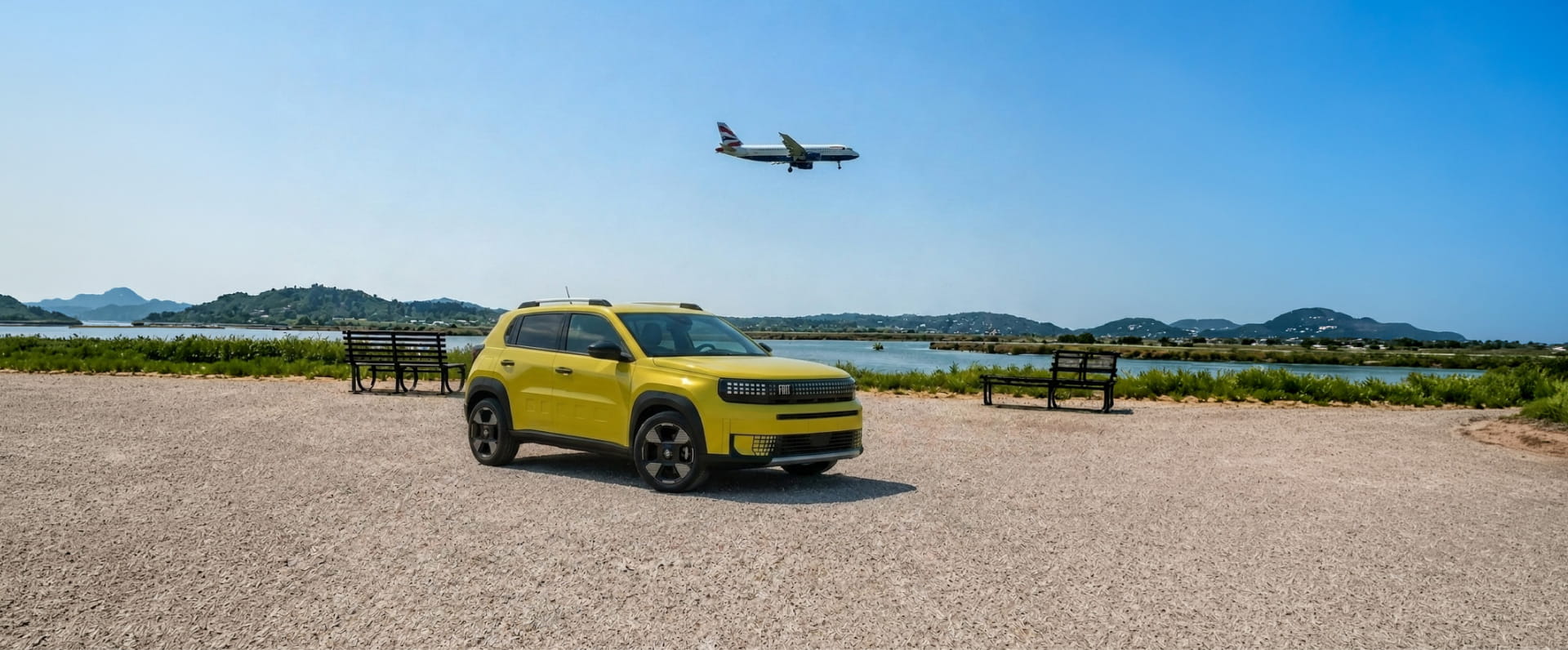 CARFINO Corfu Car Rental airport car parked